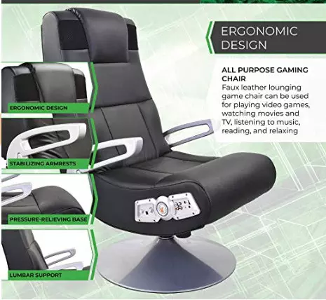 black leather gaming chair