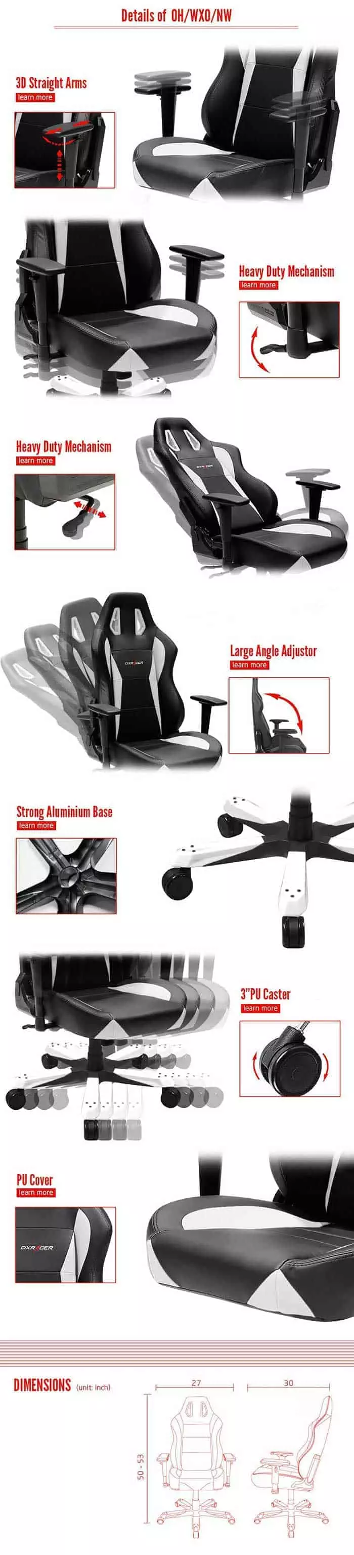 dxracer wide gaming chair